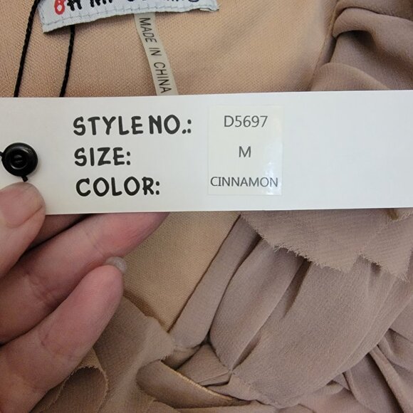 Oh My Julian Mini Dress Ruffle Front Prom/Bridesmaid Dress, Y2K NWT Blush Medium - Picture 4 of 7